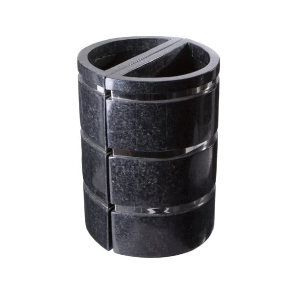 Accessories - Modern 80's Black Waste Bin - Rubbish Interiors Inc.