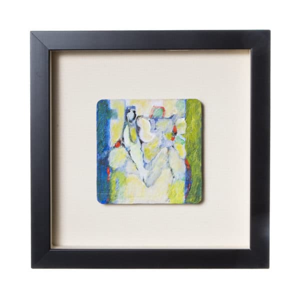 Art, Sold - Small Blue Abstract Oil Painting, By Wesley Johnson 10372 - Rubbish Interiors Inc.