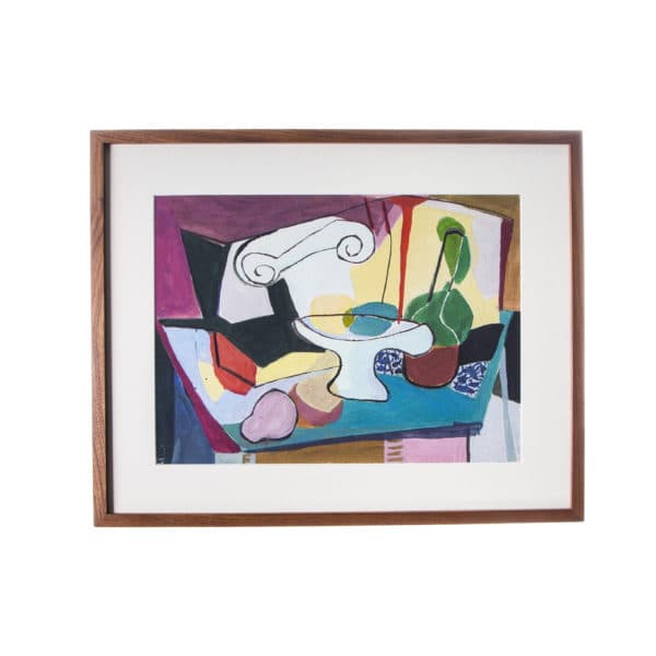 Art, Sold - 1950's Abstract Watercolor in Walnut Frame 10435 - Rubbish Interiors Inc.