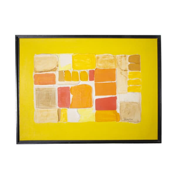 Art, Sold - Yellow Mid-Century Abstract Painting, By William Myers 10802 - Rubbish Interiors Inc.