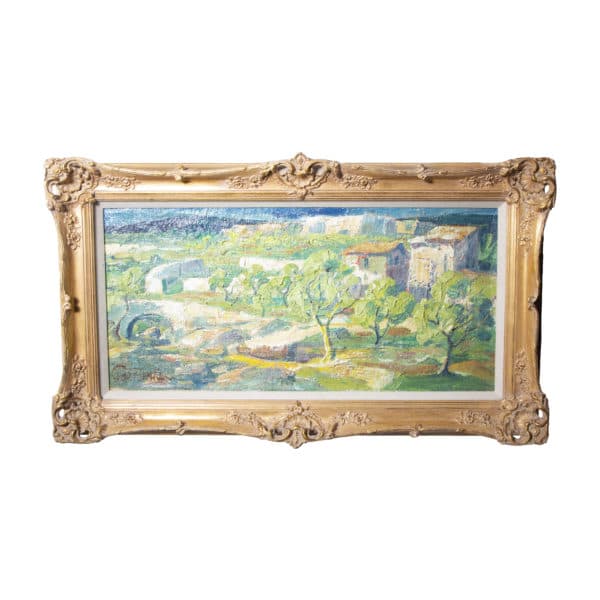 - Vintage Green Landscape Oil Painting - Rubbish Interiors Inc.