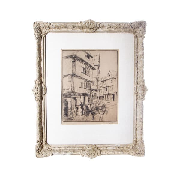 - French Antique Print in Original Frame - Rubbish Interiors Inc.