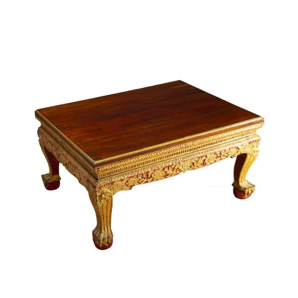 - Wood-top Gold Legs Alter Table, Tailand - Rubbish Interiors Inc.