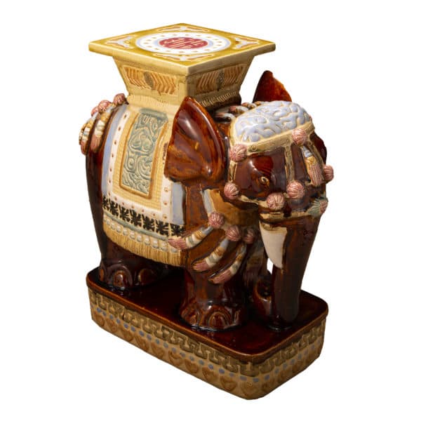 - Ceramic Elephant Garden Stool - 10047 - Rubbish Interiors Inc.