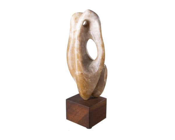 Art, Sold - Carved Alabaster Modern Sculpture on Wood Base, By Paul Van Ringelheim - 10615 - Rubbish Interiors Inc.