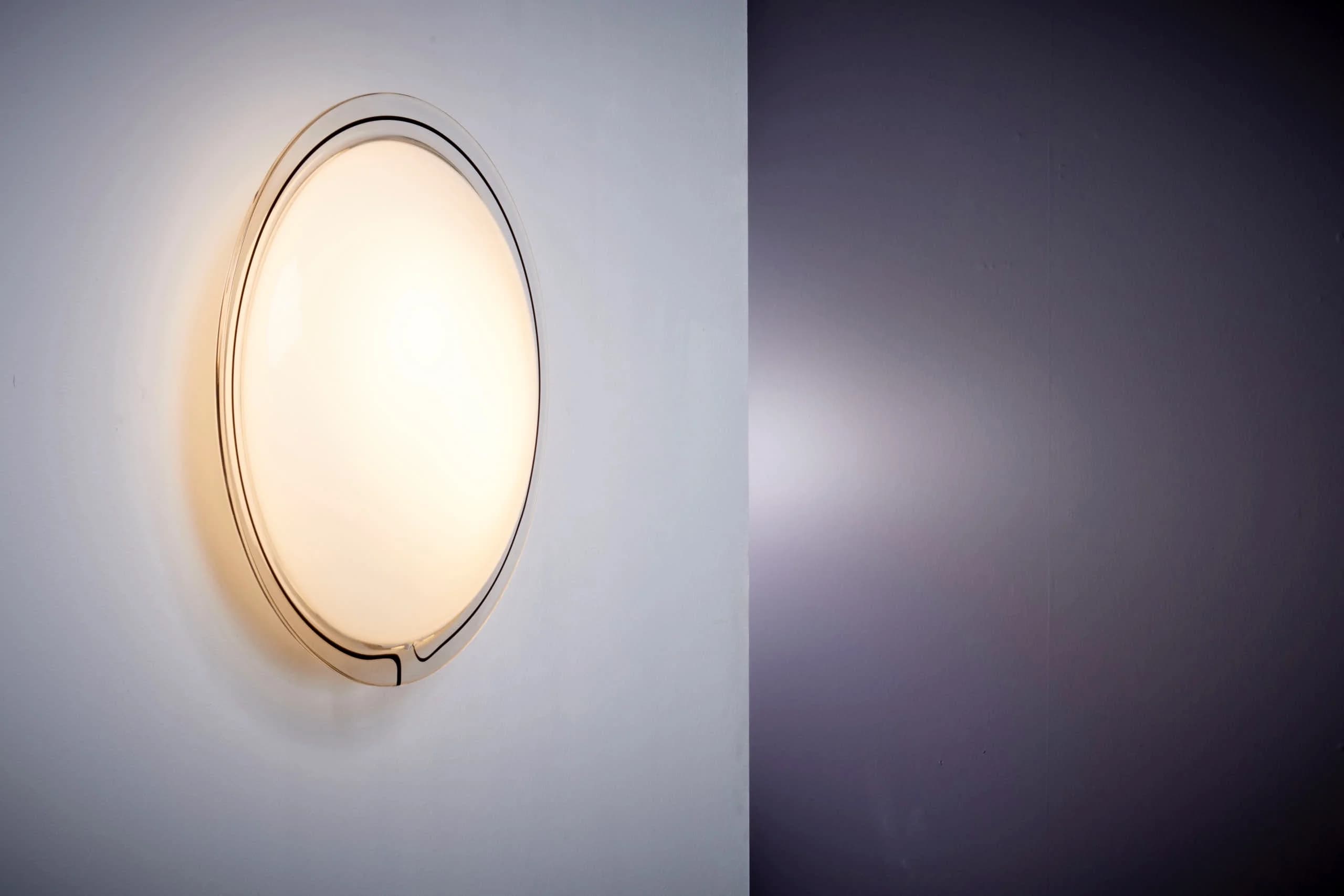 Huge Murano Glass Wall or Ceiling Lamp for Leucos