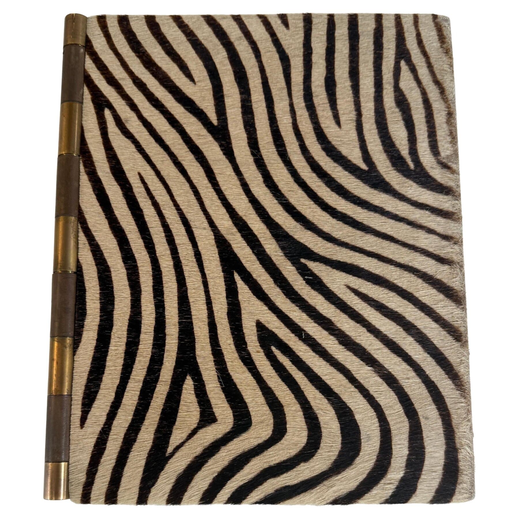 1970’s Italian Hand Made Zebra Hide Desk Organizer