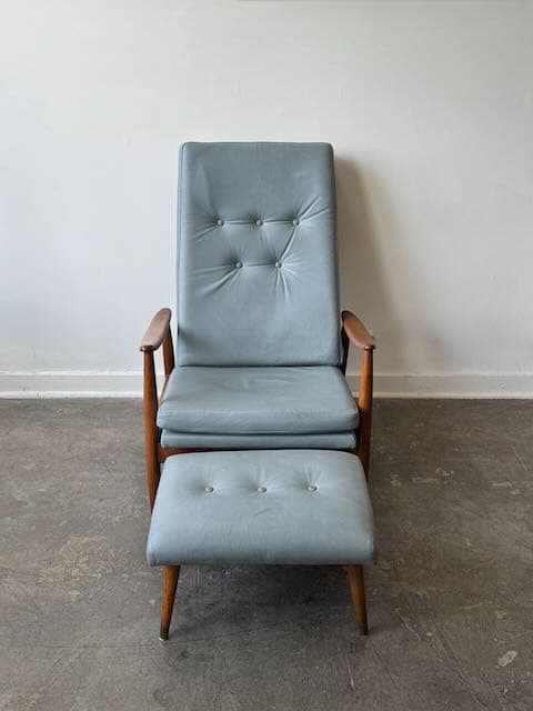 1950's Baughman James Inc Recliner and Ottoman set