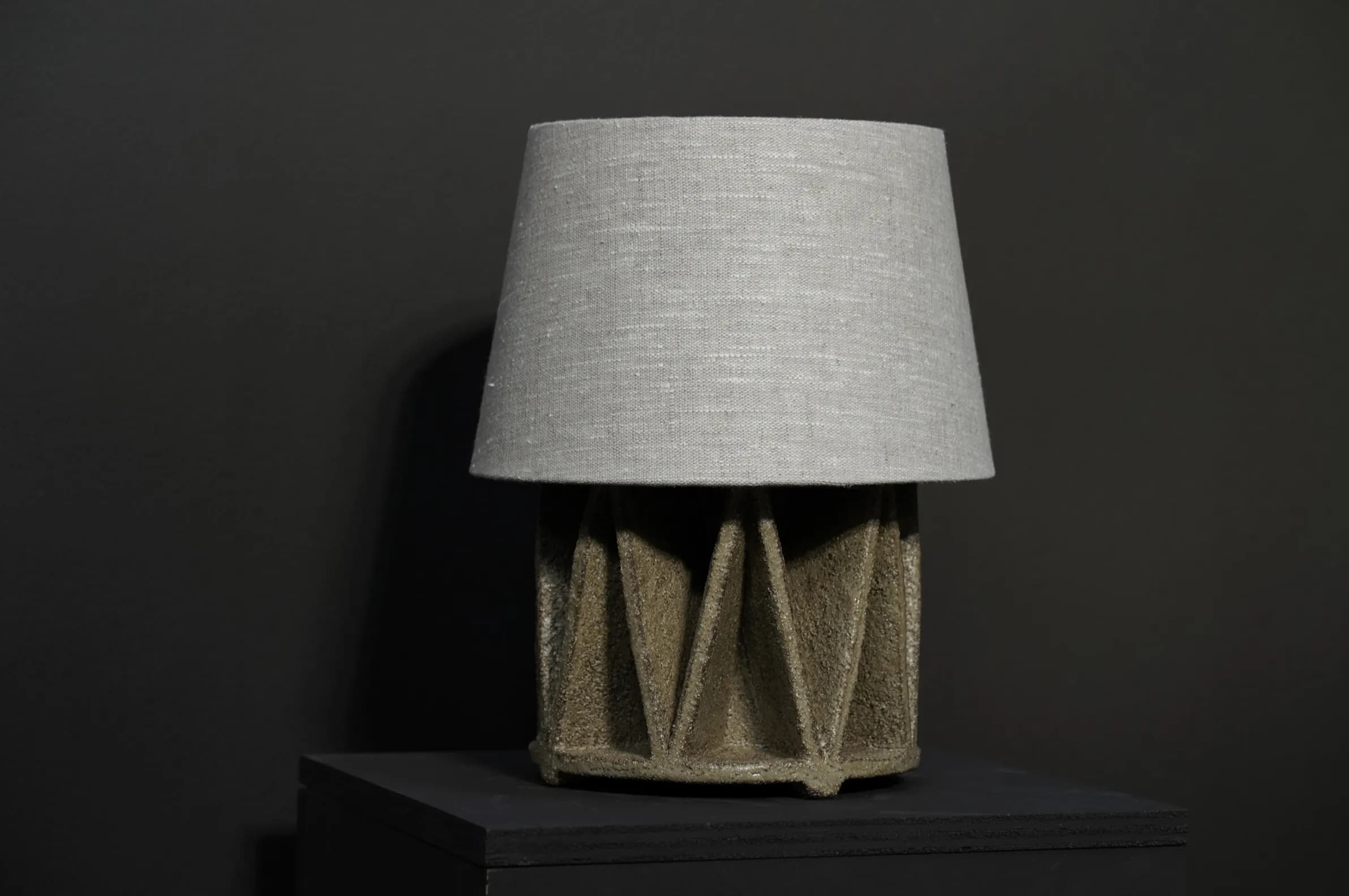 Small Sculptural "V" Lamp, Lichen