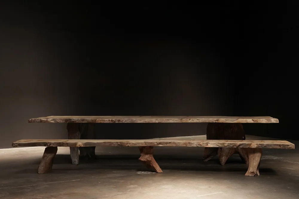 Live Edge Exterior Table & Benches, by Studio Balestra