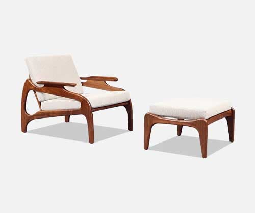 Adrian Pearsall Model 1209-C Lounge Chair w/ Ottoman for Craft Associates