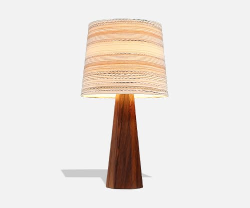 Danish Modern Sculpted Hexagonal Rosewood Table Lamp