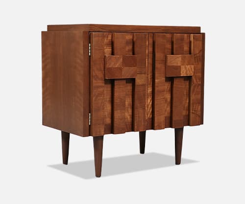Single Mid-Century Brutalist Modern "Staccato" Night Stand by Lane