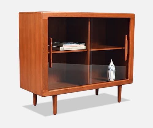 Bernhard Pedersen and Son Teak & Glass Bookcase Credenza