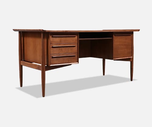 Svend A. Madsen Executive Walnut Desk w/ Bookcase for H.P. Hansen