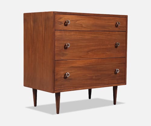 Greta M. Grossman Walnut 3-Drawer Dresser for Glenn of California