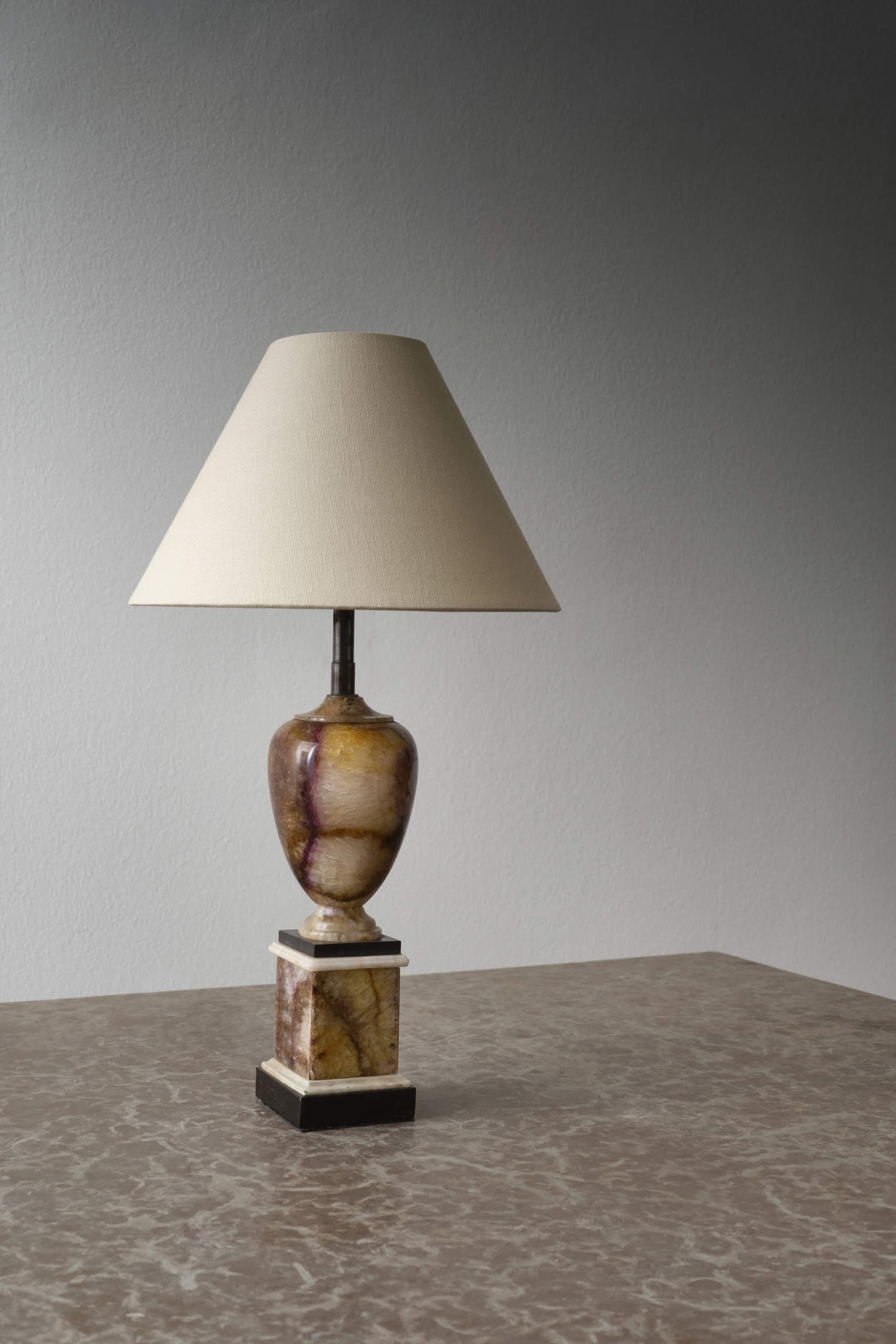 George III Blue John Urn On Pedestal Lamp