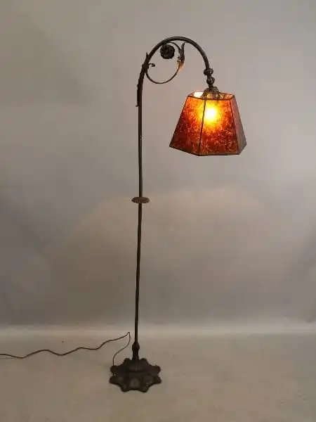15640. Spanish Revival Bridge Lamps With Floral Motif