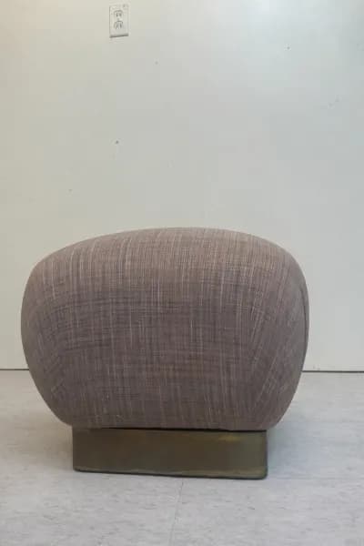 Marge Carson Mid-Century Brass Souffle Pouf (Pair)