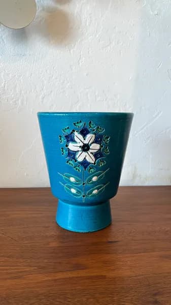 Aldo Londi Turquoise Footed Vessel Vase