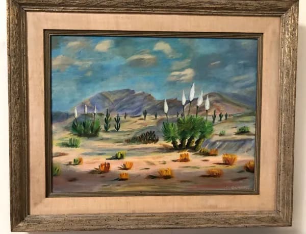 Original 1968 Southern California Desert Oil Painting, signed by artist