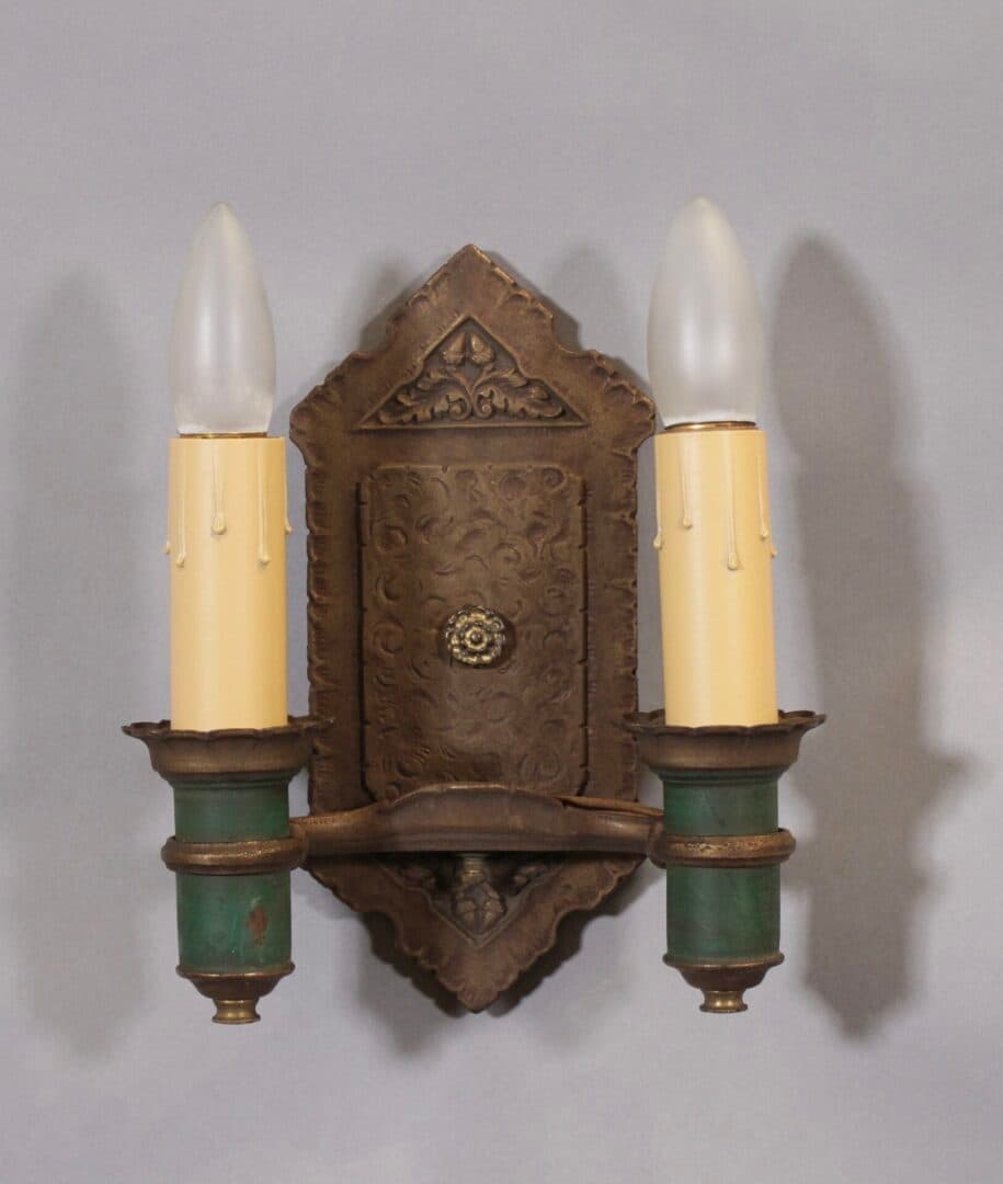 45116. 1 of 3 Double Sconce Circa 1920’s Fits Well In Tudor and Spanish