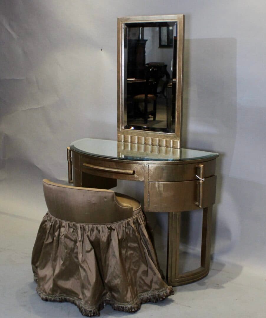 47309. Art Deco Vanity Set With Matching Chair