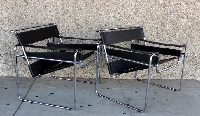 Pair MCM Wassily Style Chairs
