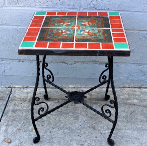 Early Taylor Tile and Wrought Iron Table