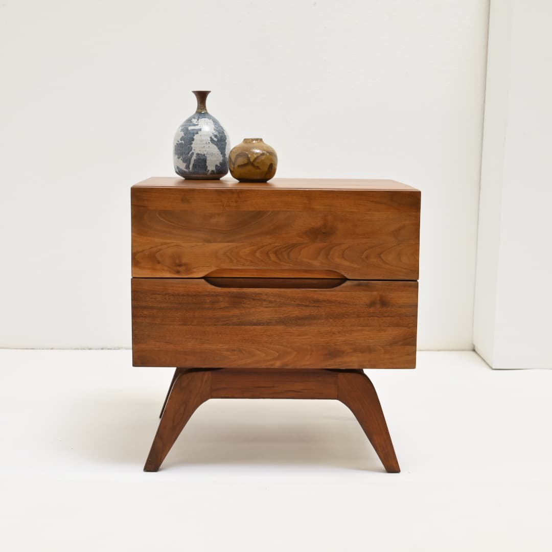 Walnut Drawer Chest / Nightstand Table - Ace Hi, California c. 1960s