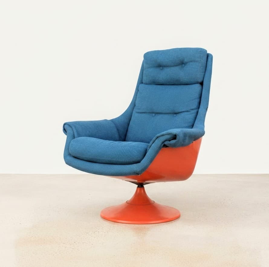 Mid Century Easy Crest Swivel Recliner Chair
