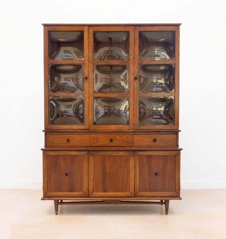 Mid Century Display Cabinet with Bubble Glass
