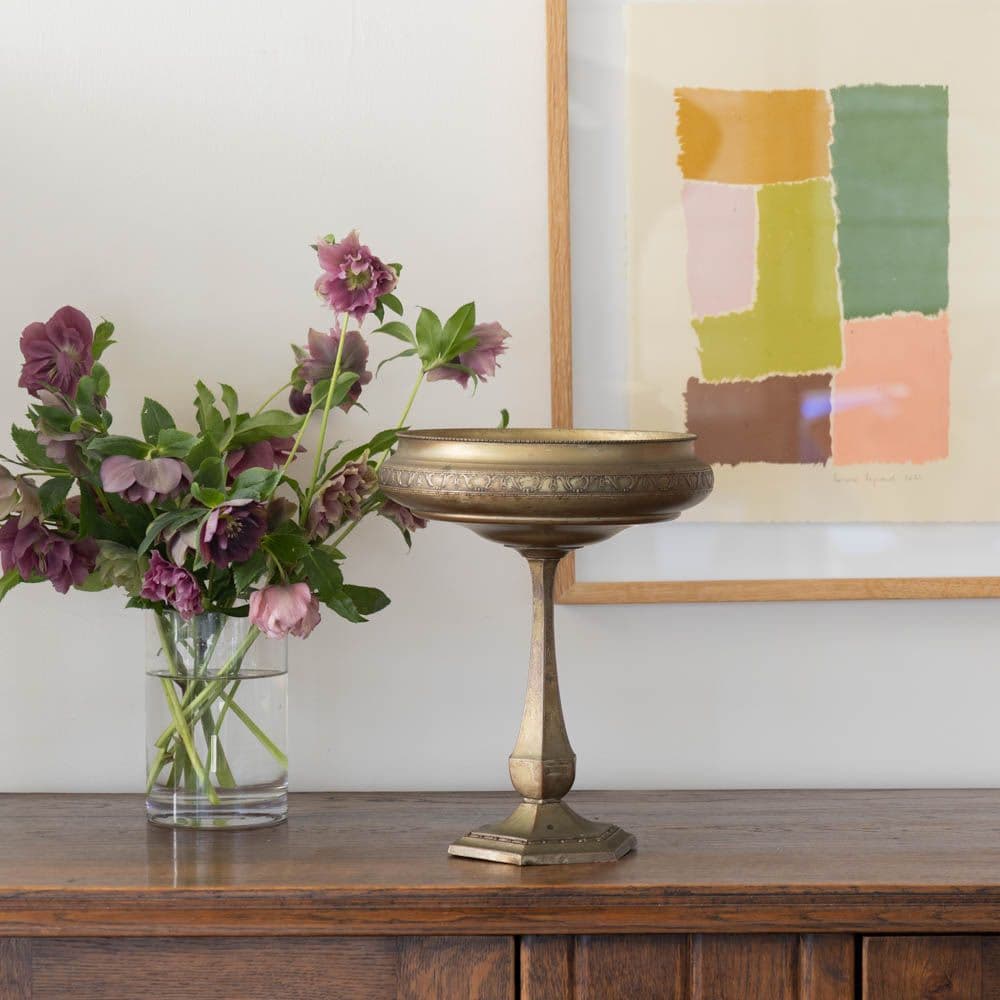 Large French Pewter Pedestal Dish