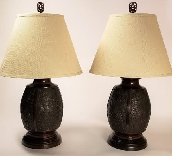 Lighting, Sold - Vintage Bronze Table Lamps, a Pair - 10343 - Rubbish Interiors Inc.